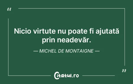 Virtutea nu se vrea urmată decât de dr...