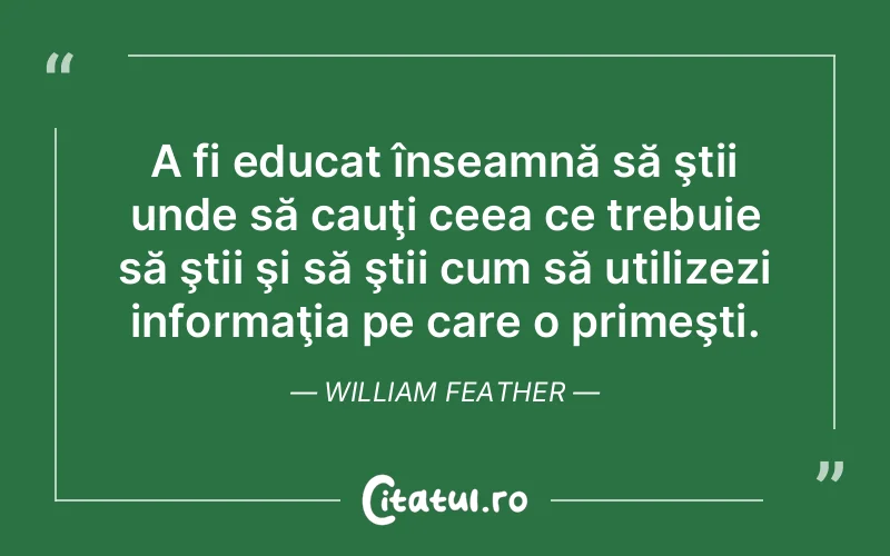 Citat William Feather - citate viata