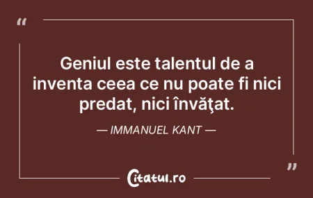 Geniul se naşte, nu poate fi format. Jo... Geniul se naşte, nu poate fi format. Jo...