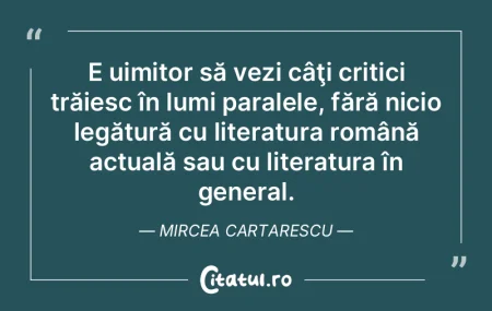 Dacă n-are public, degeaba îl mai crit...