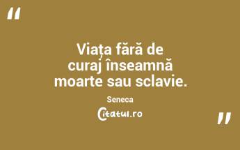 Viaţa fără de curaj înseamnă moarte sau sclavie. Seneca...