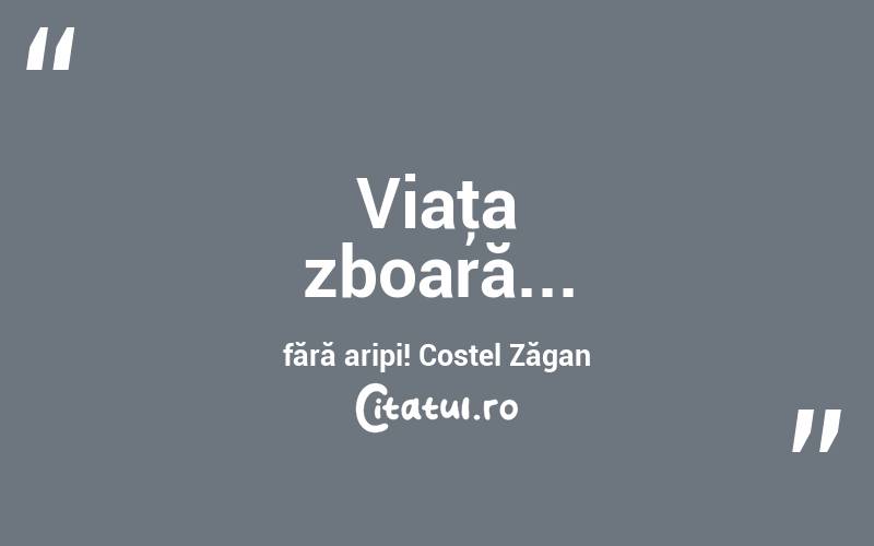 Viaţa zboară... fără aripi! Costel Zăgan
