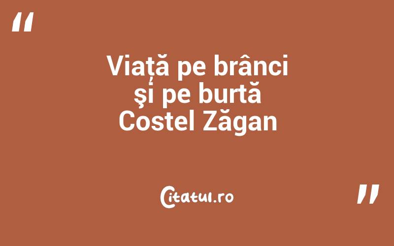 Viaţă pe brânci şi pe burtă Costel Zăgan
