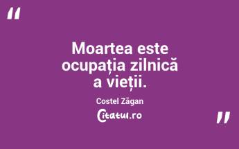Moartea este ocupaţia zilnică a vieţii. Costel Zăgan...