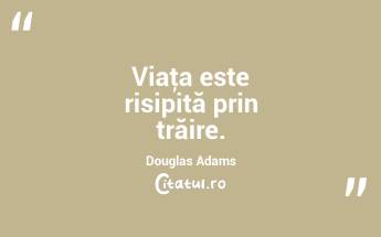 Viaţa este risipită prin trăire. Douglas Adams...