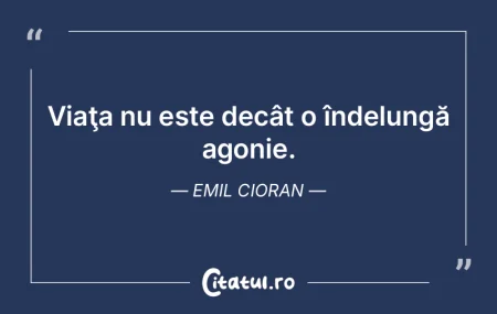 Viaţa nu este decât o îndelungă agon... Viaţa nu este decât o îndelungă agon...
