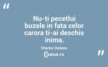 Nu-ti pecetlui buzele in fata celor carora ti-ai deschis inima. Charles Dickens...