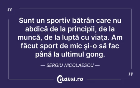 Sunt un sportiv bătrân care nu abdică... Sunt un sportiv bătrân care nu abdică...