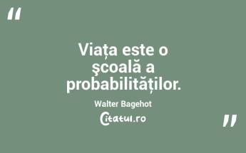 Viaţa este o şcoală a probabilităţilor. Walter Bagehot...