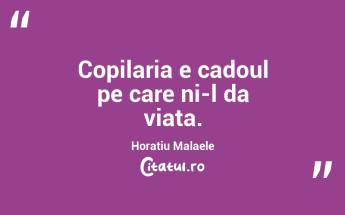 Copilaria e cadoul pe care ni-l da viata.  Horatiu Malaele...