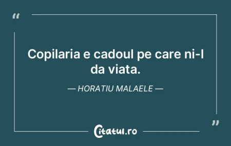 Copilaria e cadoul pe care ni-l da viata...