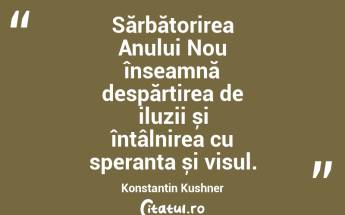 Dumnezeu să dea ca Anul Nou să nu fie mai scurt decât cel precedent. Boris Krutier...