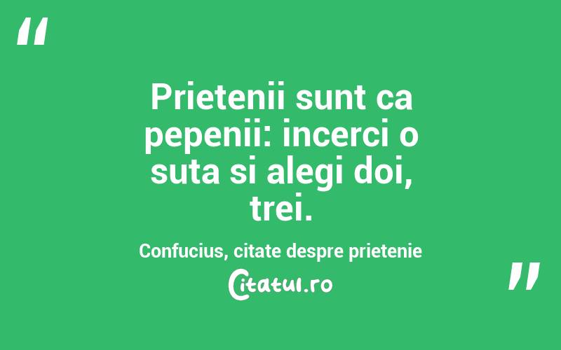 Prietenii sunt ca pepenii: incerci o suta si alegi doi, trei.  Confucius, citate despre prietenie

