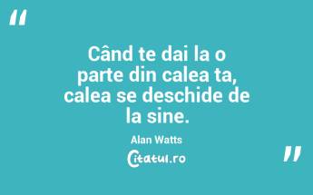 Acceptă ceea ce este, lasă să fie ceea ce trebuie să fie și îmbrățișează necunoscutul. Alan Watts...