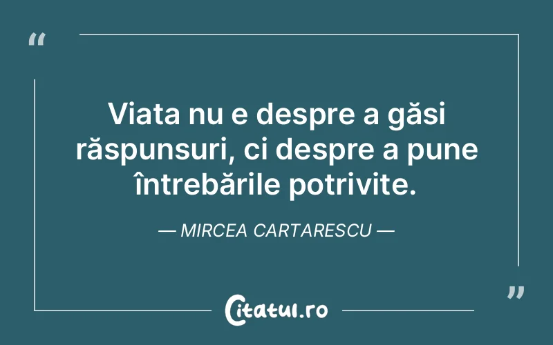 Citat Mircea Cartarescu - citate viata