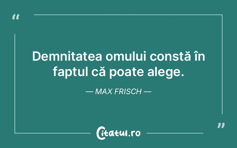 Citat Max Frisch - citate viata