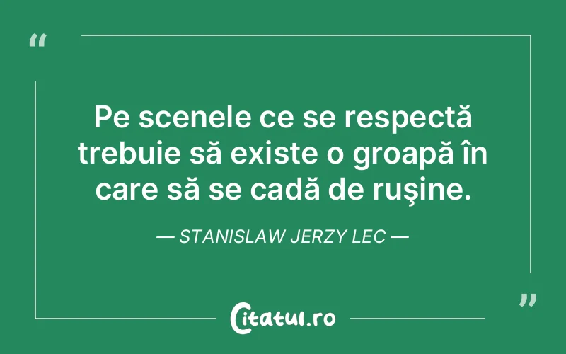 Citat Stanislaw Jerzy Lec - citate viata