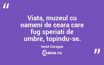 Viata, muzeul cu oameni de ceara care fug speriati de umbre, topindu-se.  Ionut Caragea...