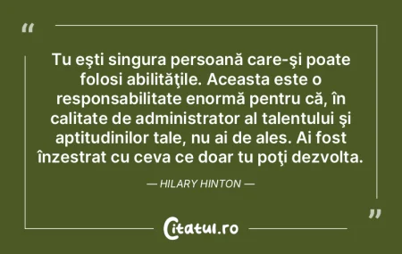 Talentul este un dar, străduiala de al ...