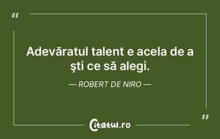 Talentul nu este un produs de larg consu...