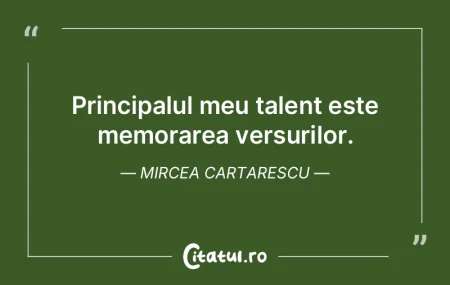 Talentul înseamnă să fii în stare s�...